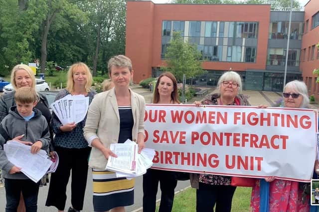 Yvette Cooper MP presented a petition to the Mid Yorkshire Hospitals NHS Trust at the time of the temporary closure of the birthing unit in Pontefract.
