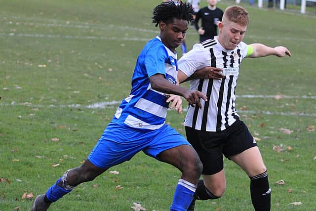 George Munashe Mwale on the attack for Glasshoughton Welfare. Photo by Keith Handley