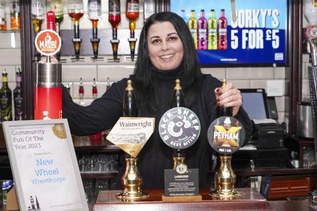 Sally Kennerley runs the New Wheel in Wrenthorpe which has won Wakefield CAMRA Community Pub of the Year. Picture Scott Merrylees