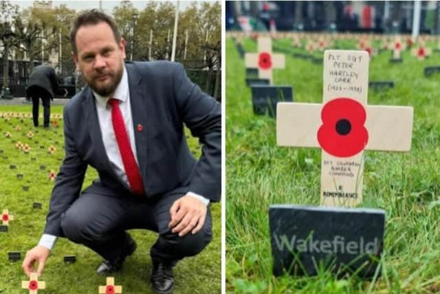 Simon Lightwood planted a tribute to Flt Sgt Peter Hartley Carr in the Constituency Garden of Remembrance at the Palace of Westminster.