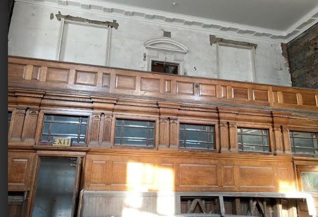 Inside the old crown court on Wood Street.