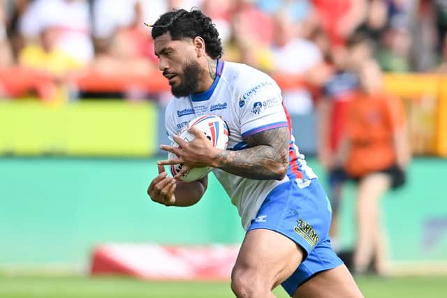 Jorge Taufua is going well in pre-season and is being tipped to have a big season with Wakefield Trinity after getting over his arm injury. Picture: Will Palmer/SWpix.com