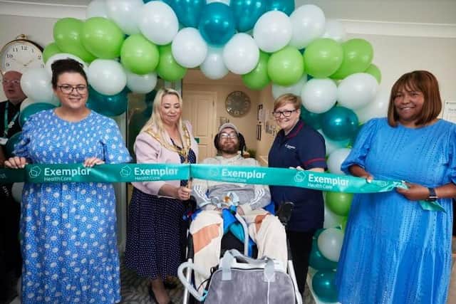 Home Manager Clare Heaton, Coun Josie Pritchard, home resident, Ryan, Hannah Conway-Cox, clinical nurse manager and Selina Wall, managing director at the official opening of the new care home in Castleford.