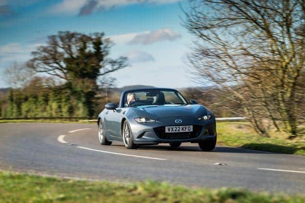 The Mazda MX-5 is in its element of roads like these.