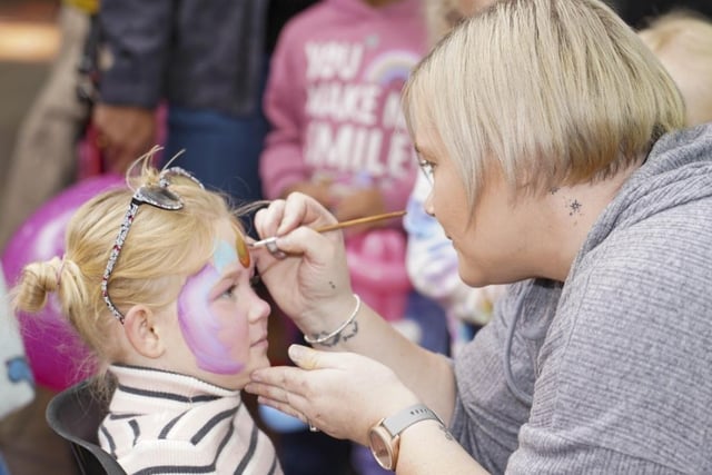 Children loved having their faces painted as different characters.