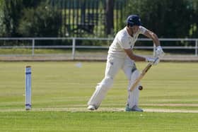 Brayden Clark is watchful in his innings for Castleford against Sheffield Collegiate. Photo by Scott Merrylees