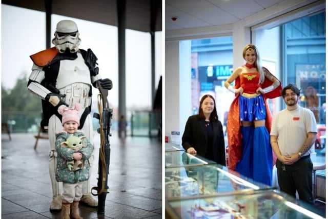 The free Star Walk saw heroes - and villans - from the big screen visit the centre to help raise funds for West Yorkshire’s Forget Me Not children’s hospice.
