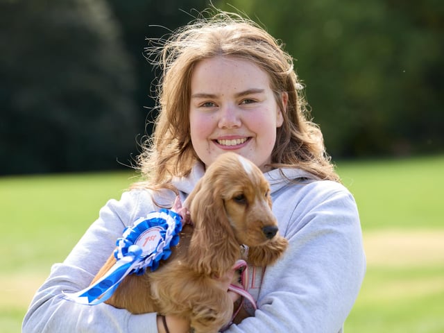 Isobel Voice and Willow who won the 'dog that the judge wants to take home' category.
