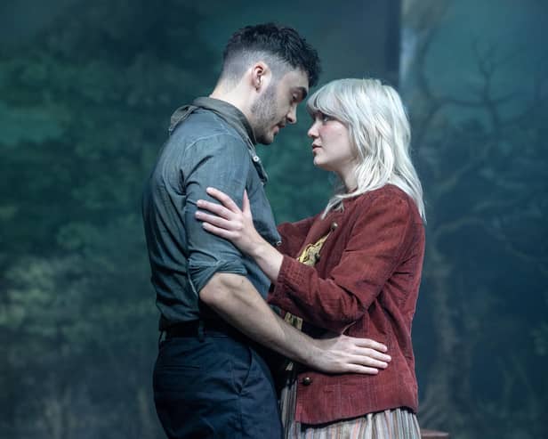 Swift (Emilio Encinoso-Gil)  and Molly Matheea Ellerby share a tender moment. Credit Ian Hodgson