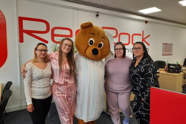 Wakefield Hospice partners Red Rock with mascot Treacle.