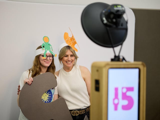 Jenny and Izzy Newman celebrating The Hepworth's birthday.