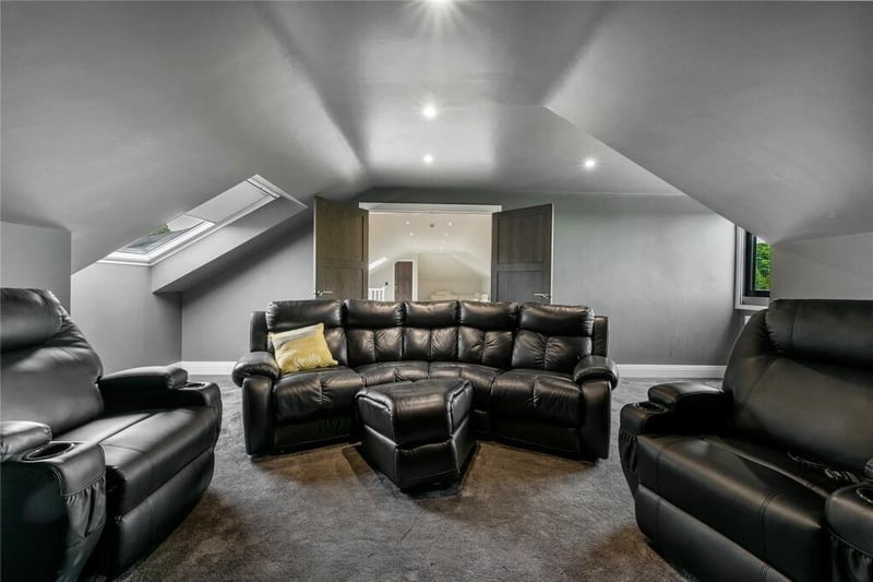 The second floor of the house is devoted to entertainments, with a cinema and a games room.
