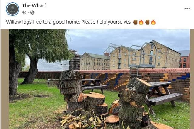 Complaints were made after a picture of the axed tree was posted on the pub's Facebook page.