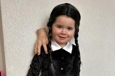 Katie Malone shared a photo of Callie as Wednesday Addams.