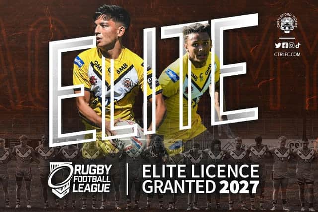 Castleford Tigers are delighted that the Club has been granted an Elite Academy Licence from the Rugby Football League until the end of the 2027 season. Picture: Castleford Tigers