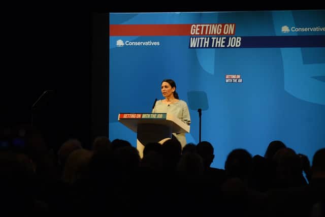 The Home Secretary Priti Patel MP
Day two of the Conservative Party Spring Conference, held at the Winter Gardens, Blackpool.