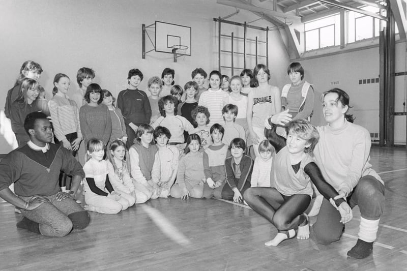 February 1985 - London Dance Theatre visit Crigglestone Middle School.