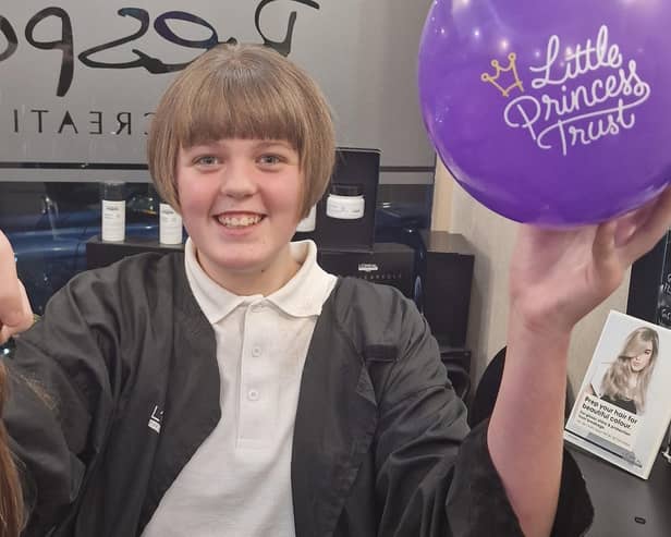 Daisy after the big chop. Daisy has donated 12.5 inches of her hair to the Little Princess Trust while also raising money for the charity