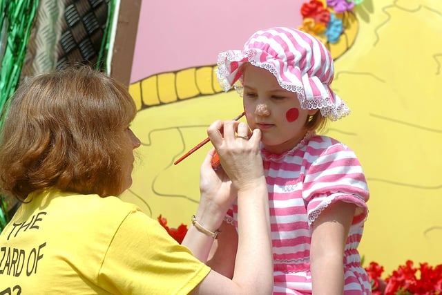 Alix Allsop gets her face painted at the Gawthorpe Maypole Procession in 2008.