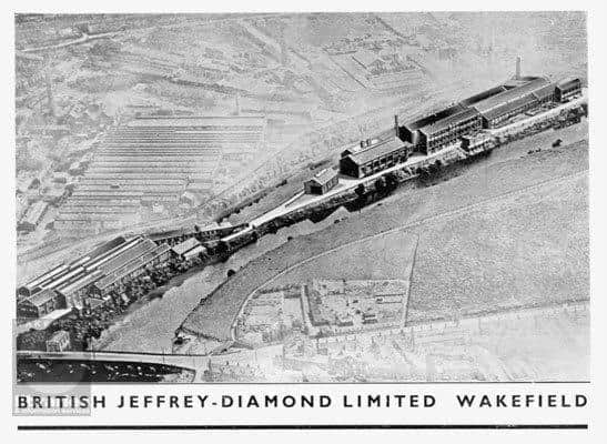 Advert for British Jeffrey Diamond Ltd of Stannard Works, Wakefield. This company was a manufacturer of heavy engineering equipment and tools for the mining industry. Image Wakefield Libraries.