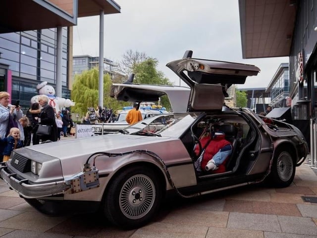 The DeLorean time machine from Back to the Future was on show.
