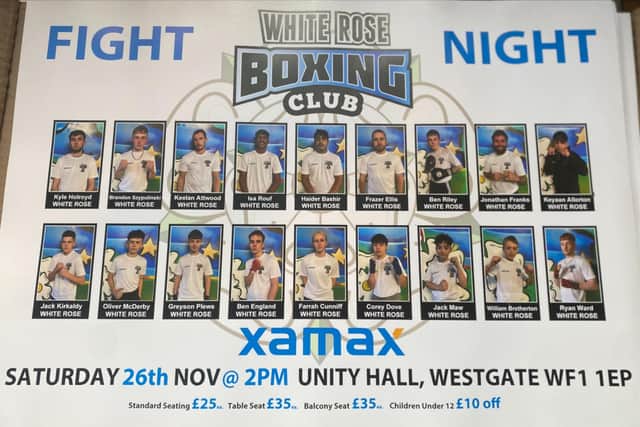 White Rose Boxing's Fight Night poster.