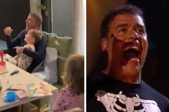 Kammy shared his grandchildren's reaction to his unveiling on The Masked Singer. (Chris Kamara Twitter/ITV)