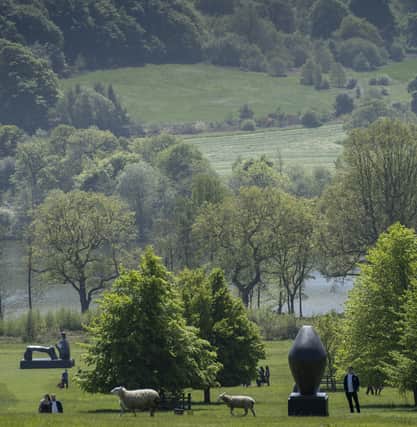 Henry Moore’s Reclining Figure Arch Leg and Large Totem Head at Yorkshire Sculpture Park. Photo: Jonty Wilde