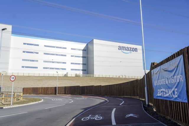 An exterior view of the giant new Amazon warehouse in Stanley, Wakefield. Picture Scott Merrylees