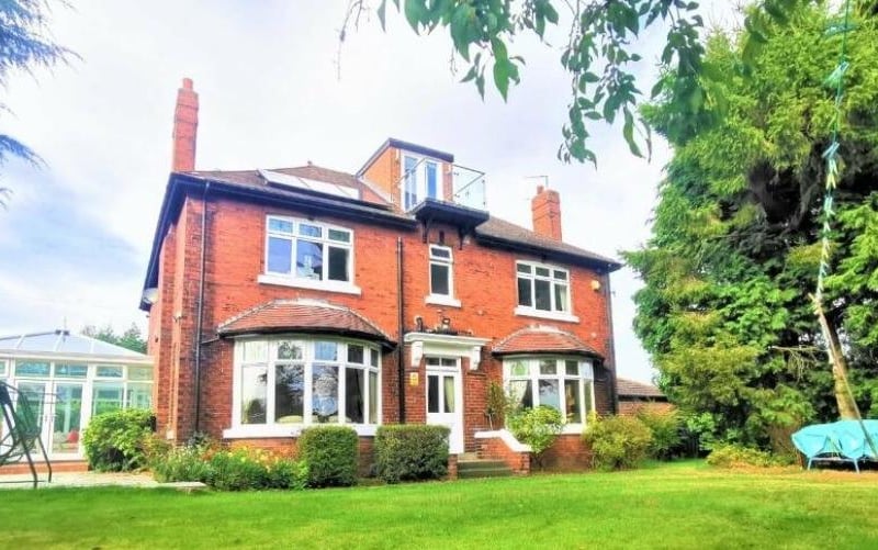 For sale for £1,195,000 with Reeds Rains, Wakefield. This seven bedroom property is described as: "The home itself is set over 3 floors and approximately 5000sqft in total and contains 7 bedrooms with 5 bath/shower suites and 2 additional toilets, 5 reception areas a kitchen and a utility room. There is also an integral double garage and a detached double garage."