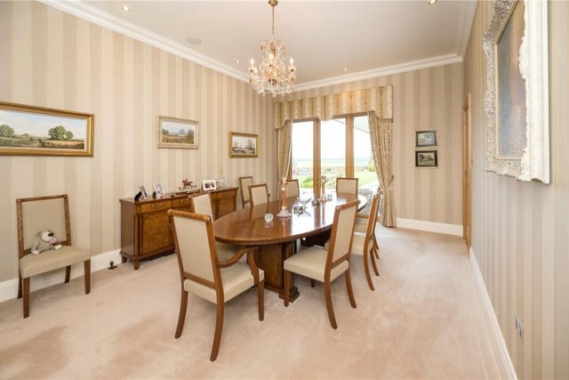 Dine in style in this lovely dining room.
