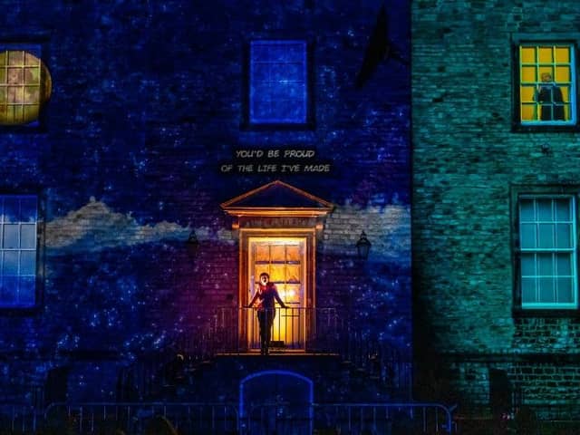 The trail includes LEAP, by imitating the dog, taking place on all three evenings 5pm-8pm. LEAP is a projection mapping piece which combines heartfelt storytelling, stunning animations and a live singer.