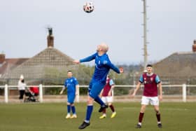 Adam Wilson in action for Hemsworth MW against Emley last season. Picture: Mark Parsons