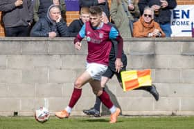Joe Jagger scored Emley AFC's goal in their 1-1 draw with Golcar United. Picture: Mark Parsons