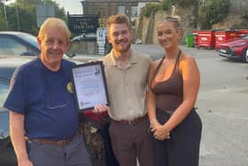 David Oates, from CAMRA, and the Dam Inn's Josh Ward and Ele Turgoose