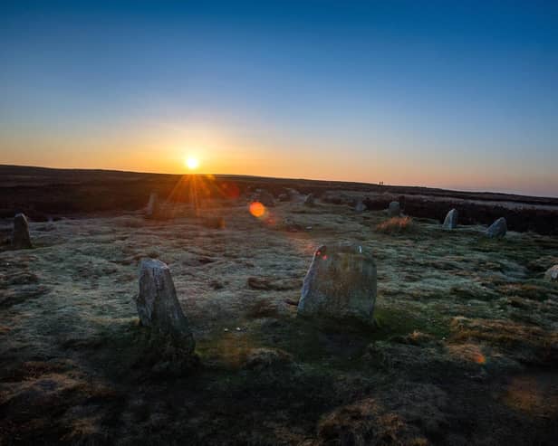 The Twelve Apsotles, standing stones though to dat eback to the Bronze Age, high on Ilkley Moor.