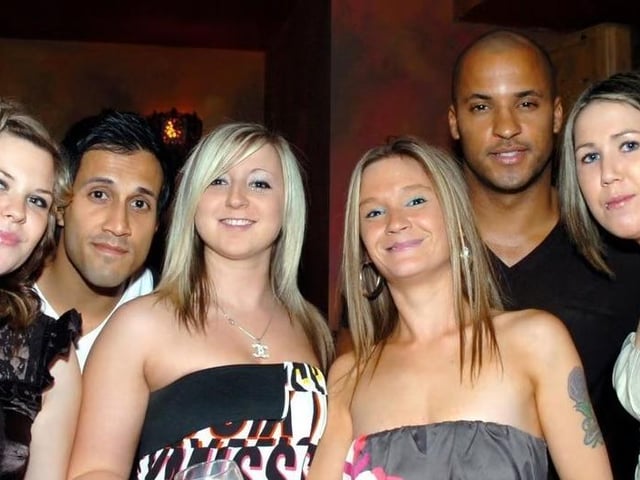 Sophie, Sarah, Sam and Fran with 'Rav' and 'Calvin' from Hollyoaks. Calvin, aka Ricky Whittle, has since appeared in many US films and shows. A long way from a night out in Wakefield! He also took to the dancefloor on Strictly Come Dancing in 2009, finishing second.