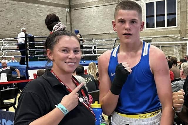 Jack Kirkaldy, seen here with White Rose Boxing Club coach Sherri Walker, narrowly missed out on the national development championship finals but has been spreading the Wakefield club's name in Cuba where he sparred with Pan American champion Ariosa Tentación.