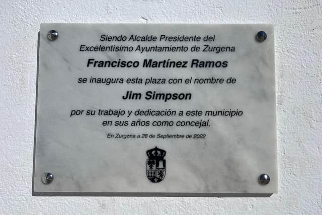The plaque is found in the village of Llanos Del Peral in Zurgena.