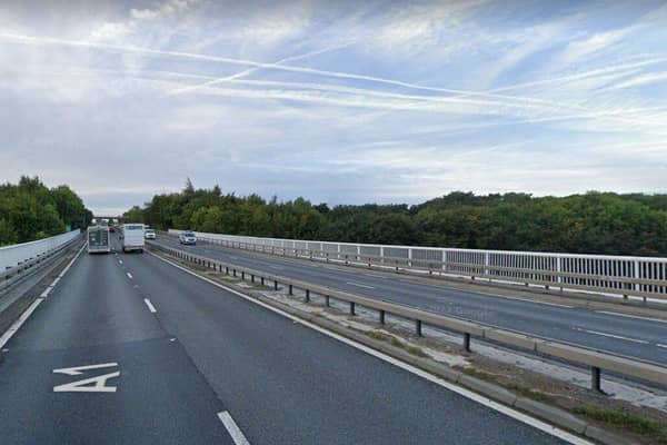 The southbound carriageway of the A1 is fully closed between Barnsdale Bar and Ferrybridge.