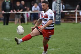 Jake Crossland scored two tries and kicked a goal in Normanton Knights' narrow defeat to Dewsbury Celtic. Picture: Rob Hare