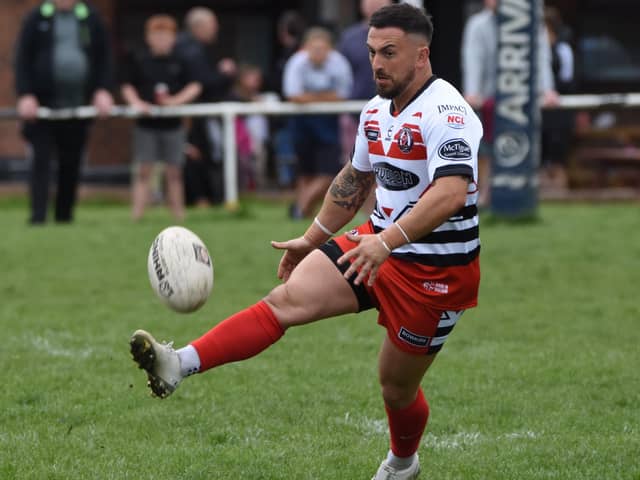 Jake Crossland scored two tries and kicked a goal in Normanton Knights' narrow defeat to Dewsbury Celtic. Picture: Rob Hare