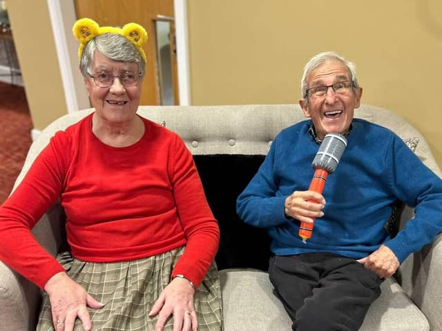 Joyce Paver and Frank Atkinson, residents of Newfield Lodge Care Home, are amongst other residents getting excited for their Children In Need Talent Show