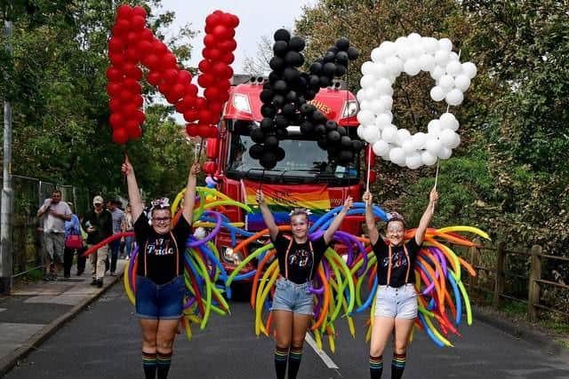 The cheerleaders took to the spit of the parade, with costumes and decorations in 2019.