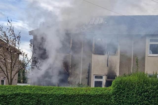 The heavily pregnant mum and her family have been left homeless after their house was destroyed in a fire. (SWNS)