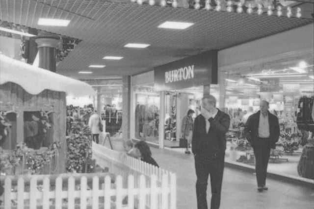 Men's fashionwear store, Burton, in The Ridings, 1991.