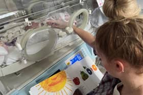 Laura Hakier has been reading to her daughter, Mila, on the neonatal unit at Pinderfields Hospital.