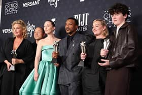 Hannah Walters, Stephen Graham, Erin Doherty, Ashley Walters, Emily Feller and Owen Cooper with the the best limited series award for 'Adolescence'.