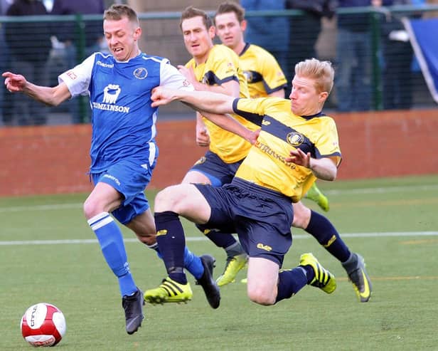 Ossett United's new signing Brad Grayson in action for Buxton. Picture: Anne Shelley