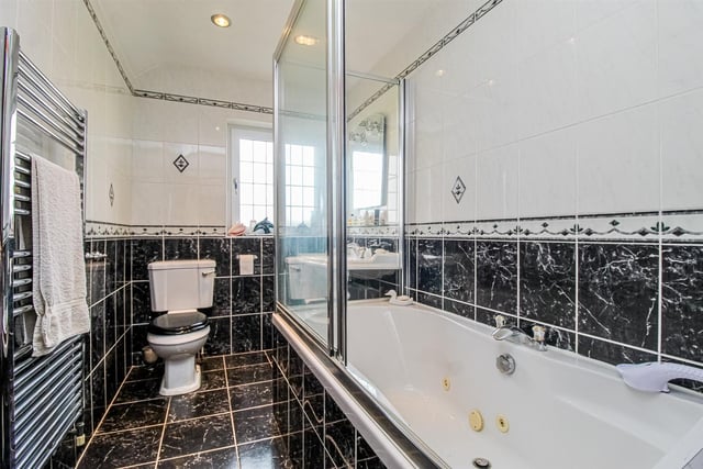A stylish bathroom within the property.